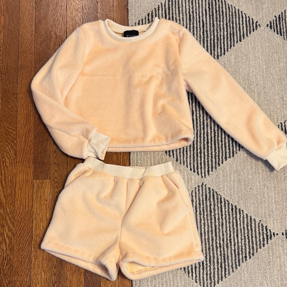 Cozy Butter Yellow Matching Sweater and Short Set